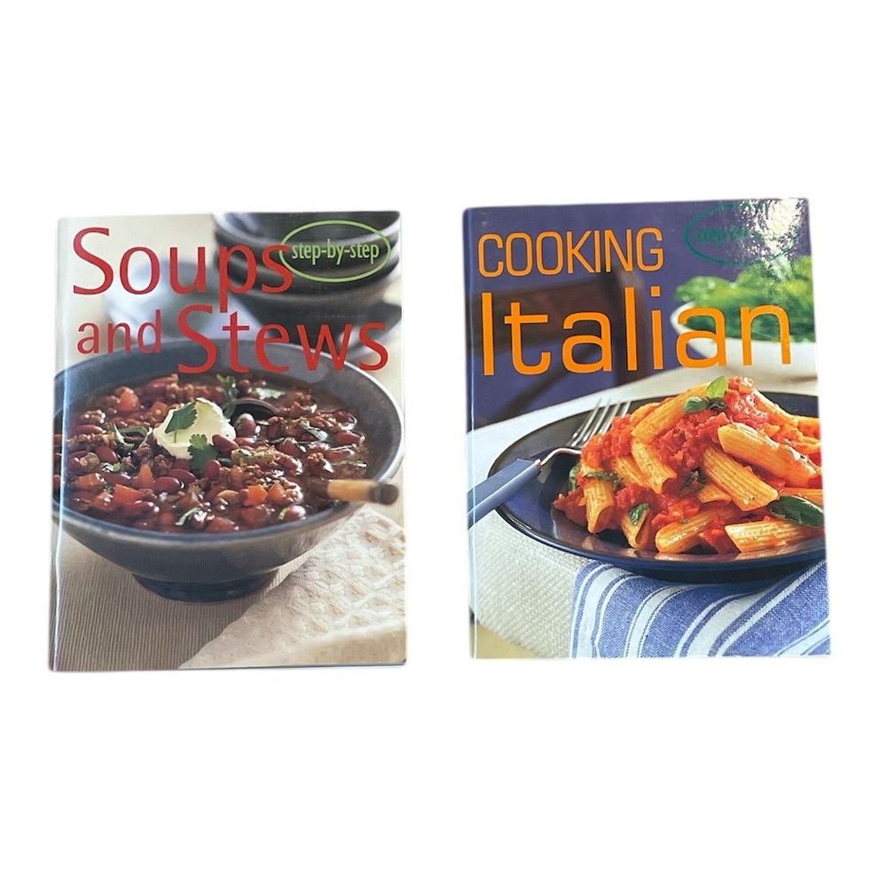 2 Step by Step Cookbooks Soups and Stews and Cooking Italian Cookbooks